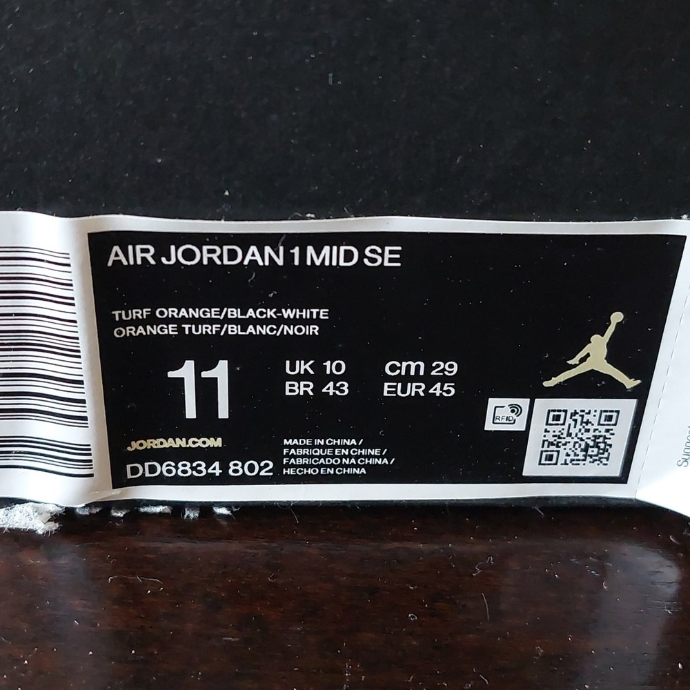 Nike Jordan 1 Mid Se Turf Orange/Black Men's 11 - Picture 3 of 12